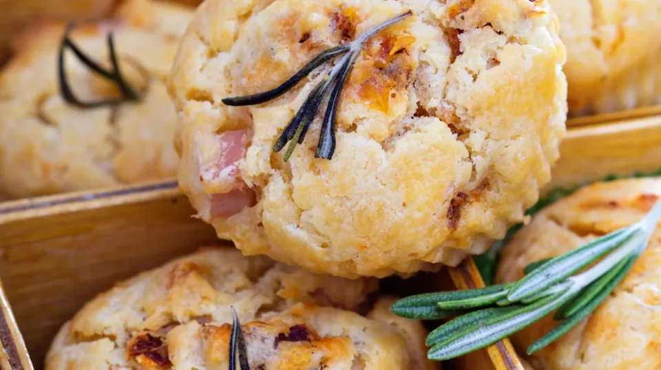 Cookies salés au chorizo moelleux et dorés au romarin, prêts pour l'apéro